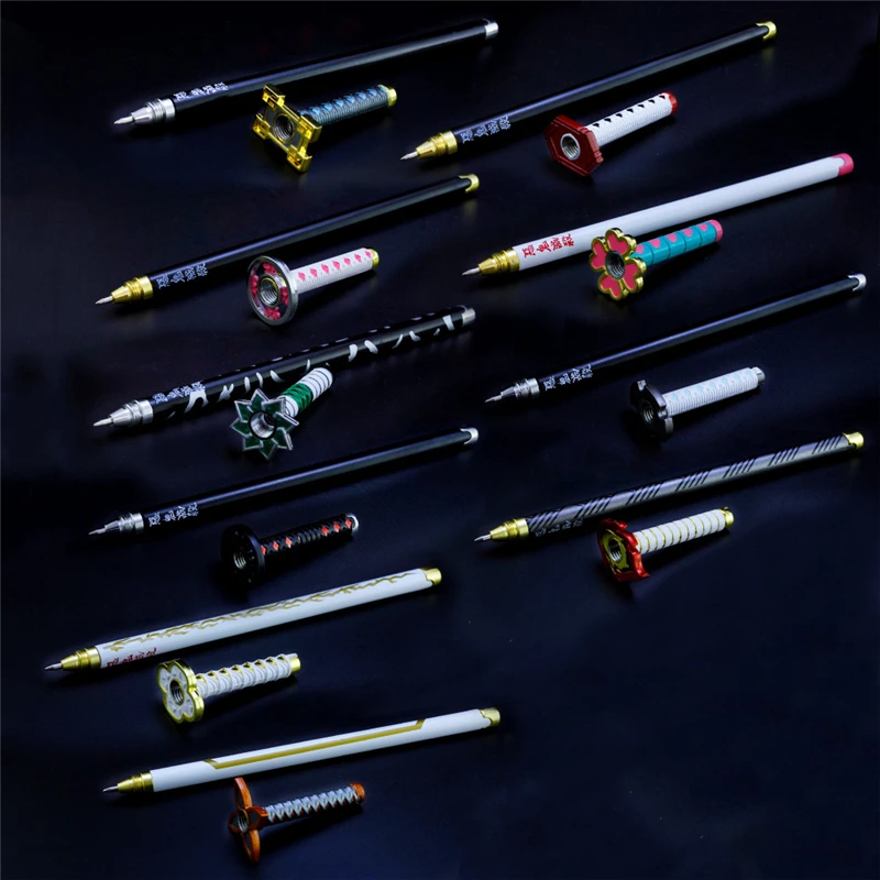 Japanese Metal katana toy demon slayer samurai sword Gel Pen action Figure Simulation Weapon student back-to-school stationery