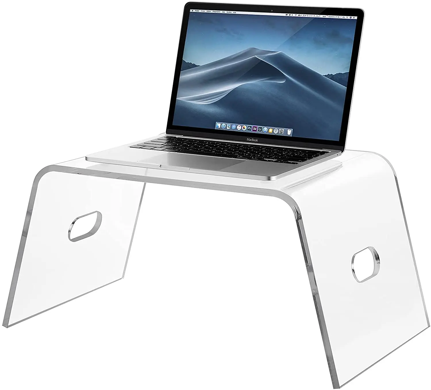 Premium Acrylic Monitor Stand 9.8 Inch Height Clear Laptop Holder Desk Organizer Computer Stand Riser TV Screen Display Stand