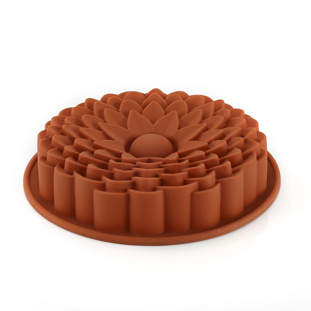 8 Inch Kitchen Big Size Oven Baking Pans Flower Shape No Stick Baking Tray Birthday Cake Silicone Mold