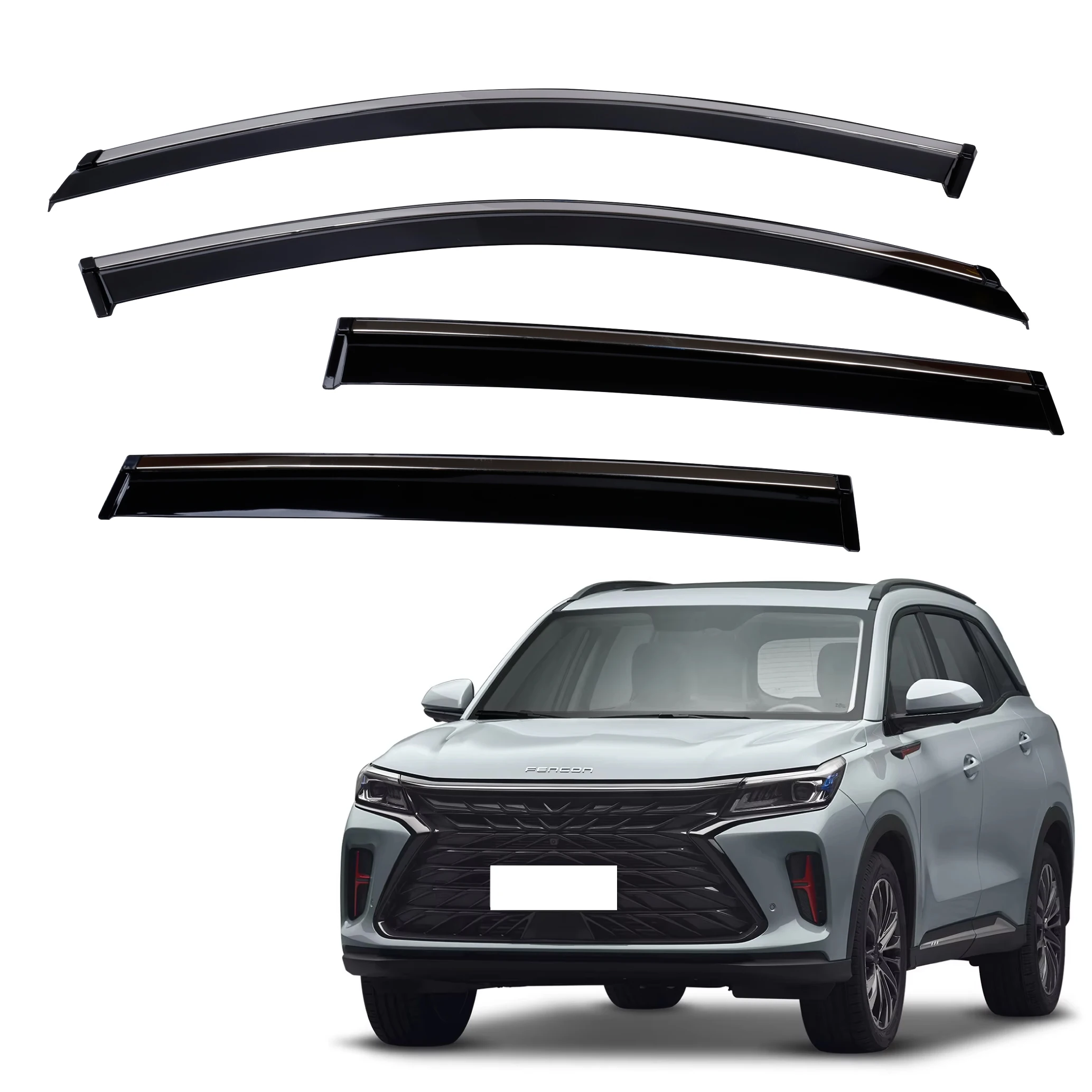 New Style Car Side Window Visor Vent Sun Shade Rain Guard Door Visor For DONGFENG Fengon GLORY 580 2016-2022 Car Weather Shields