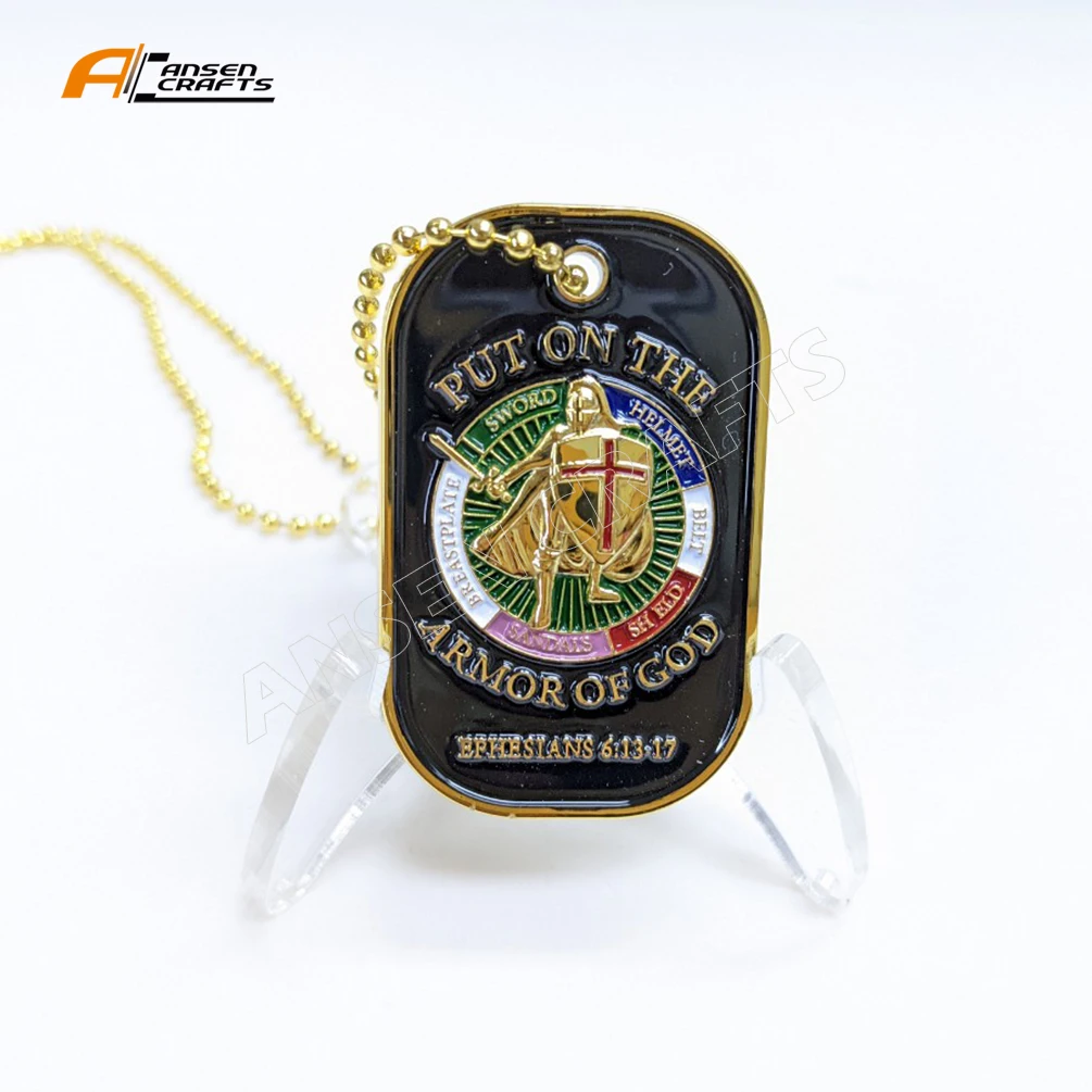
Factory Price Armor of God Sword Helmet Belt Shield Dog Tag Keychain Necklace with Keyring Chain 