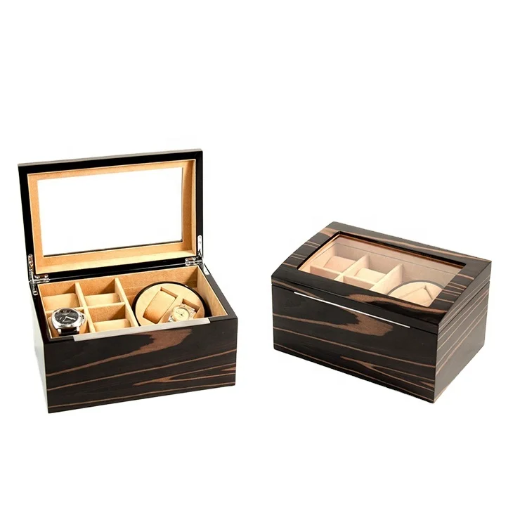 fingerprint smith battery operated lcd display mainspring mechanical bey-berk 4 display storage double automatic watch winder
