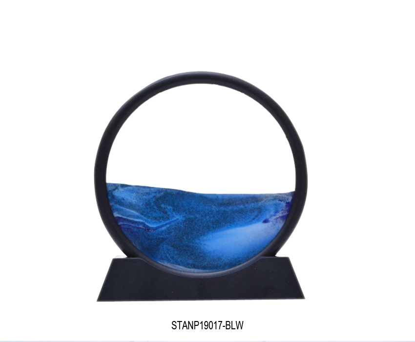 
Sand in Motion Round blue Sandscape Desktop Art Sand Picture Soothing Motion of Drifting Sands Fun for Desktop 