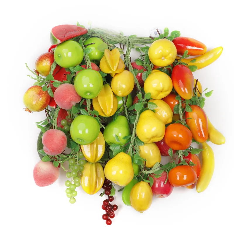 High Quality Simulation Fruit Decoration Realistic Hanging Artificial Fruits and Vegetables