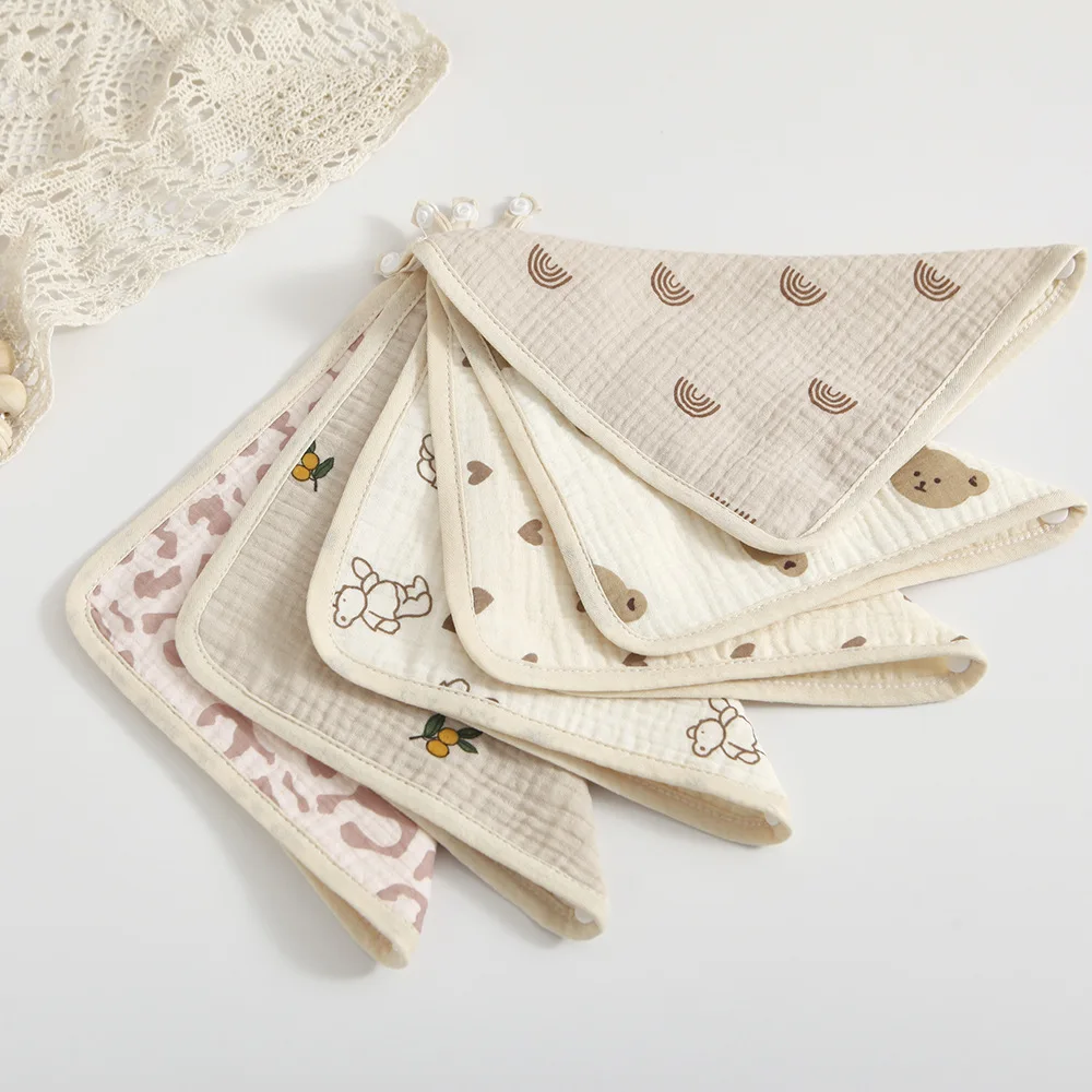 Wholesale Baby Muslin Cotton Washcloths baby Comforter Towel 4 layer Small Square Wash cloth Face Towel for baby