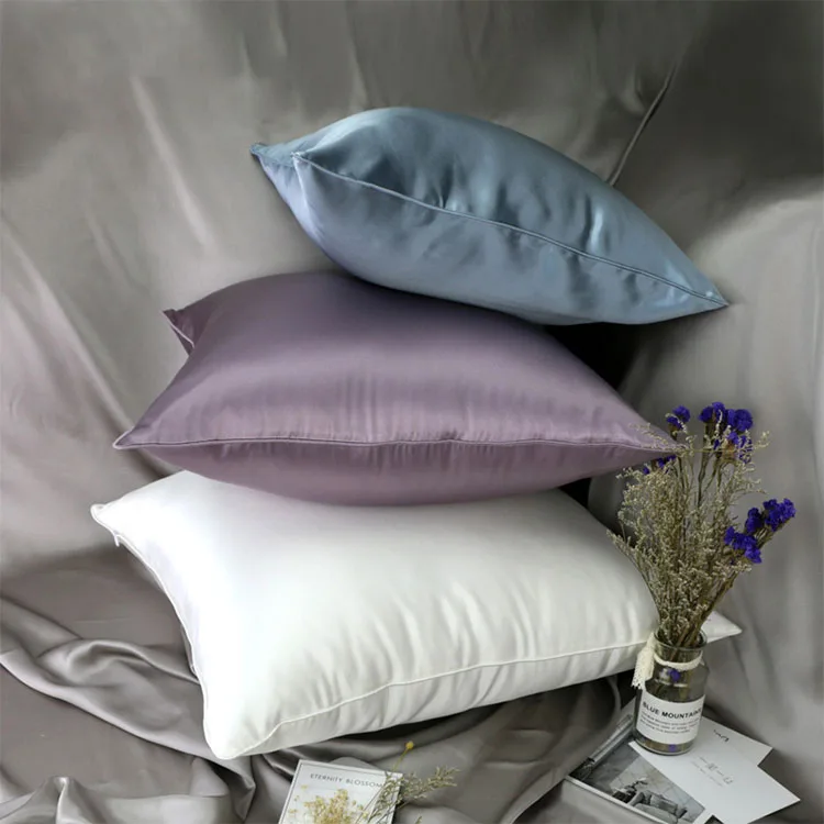 Solid Color luxury silk throw pillow case cover silk satin cushion covers for sofa car