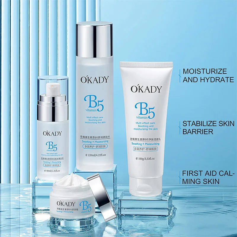 Okady Skincare Product Hyaluronic Acid Moisturizing Vitamin B5 Anti-aging Face Cream Skin Care Set