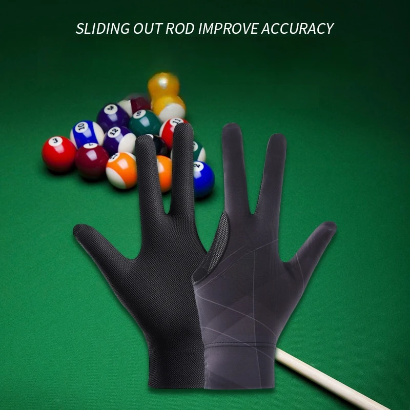 Custom billiards gloves three finger snooker cue gloves low price wholesale custom logo manufacturers