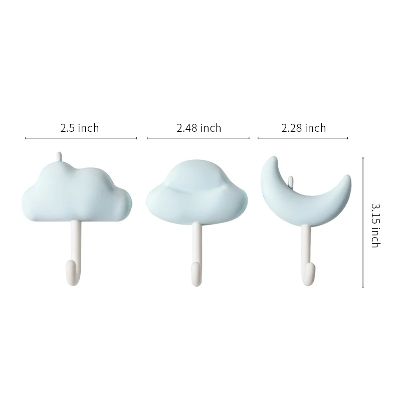 Minimalist style Self adhesive hanging bathroom wall hooks creative Easy to install cute nebula door hooks