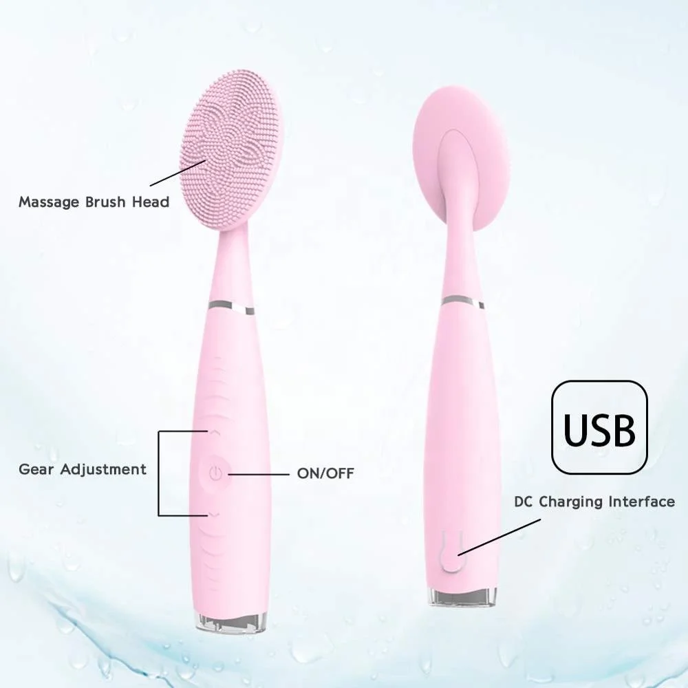 New Design Handheld IPX6 Waterproof USB Face Cleansing Brush Facial Cleanser