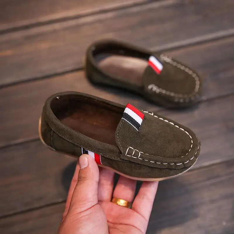 Детские Лоферы обувь с мягкой подошвой удобные весенне-осенние детские кожаные лоферы обувь