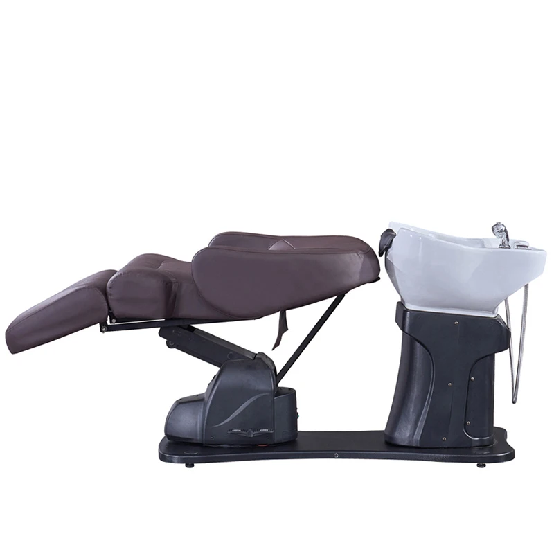 High End Washing Head Salon Furniture Portable Shampoo Sink With Head Therapy Black Water Circulation for Beauty Bed