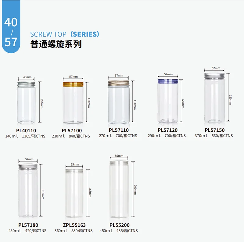 custom wholesale empty clear 50g 100ml -2000ml  plastic container jar 4oz-32oz fostered hexagon plastic jars high end with lid