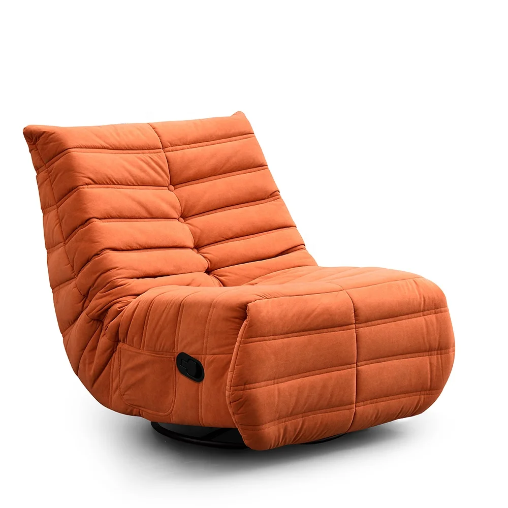 Custom leisure comfortable orange manual restaurant sofa recliner chair sofa for living roomleisure chair