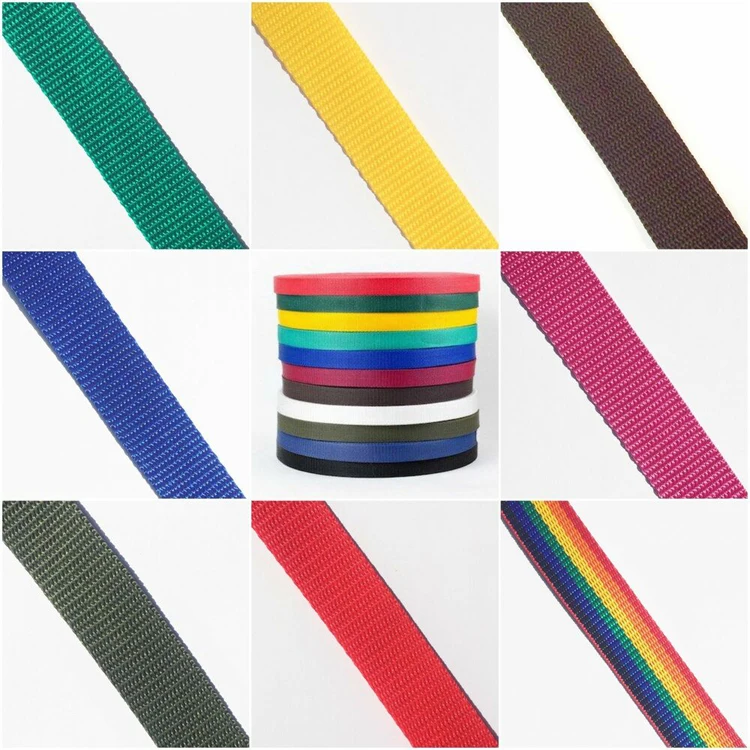 25mm 38mm 1/2 inch 1 inch black white national style woven stripe jacquard RPET recycled printed polyester plain webbing strap