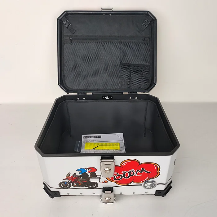 55L  large capacity aluminum box Quick Release Structure Aluminum tail boxes for motorcycles tail rear box Reflective Series