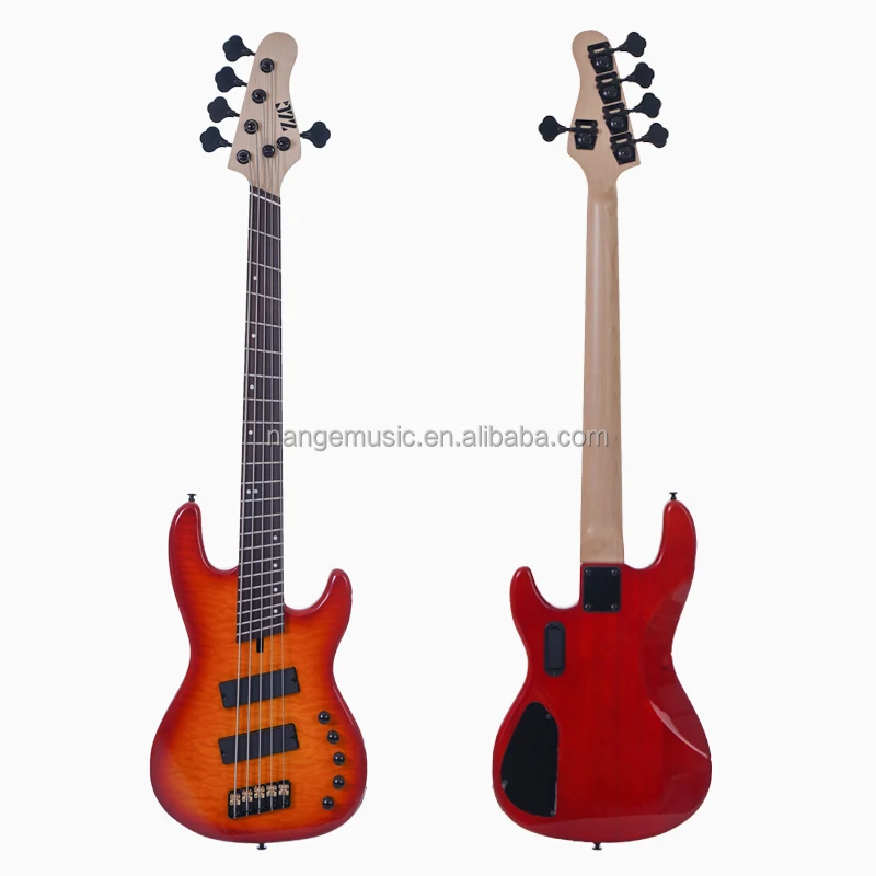 5 String Bass Guitar Fanned  Fret Electric Bass 33-35 Scale Lenght Active Pick up Manufacturer Supply Electric Guitar  Set