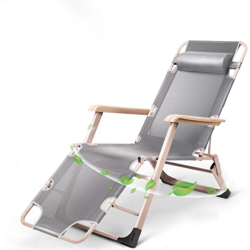 Multifunctional Folding Deck Chair Office Siesta Deck Chair Dual-use Outdoor Household Recliner Lazy Balcony Sun Lounge Chair