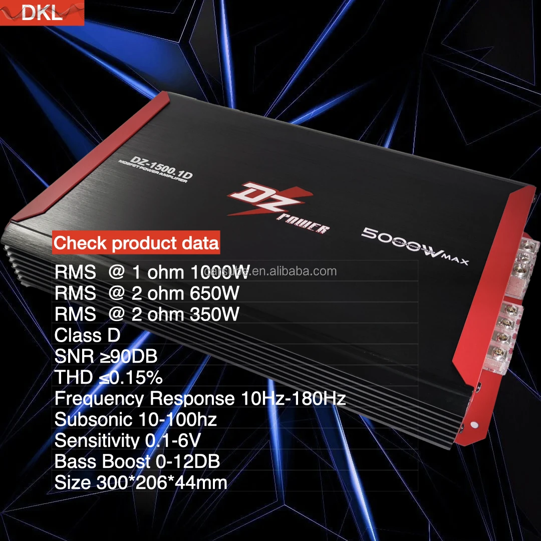 Car SPL Subwoofers Speakers Amplifier RMS 1000W Mono Bass Sub Amplifier Peak 5000W Max 1ohm Class D Car Amplifier Monoblock