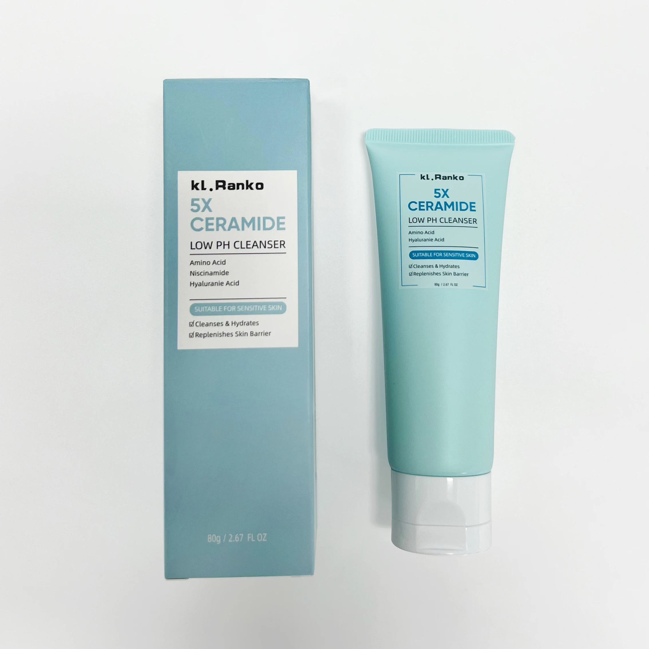 5x Ceramide Amino Acid Cleanser Gently Cleans Sensitive Muscles Low Ph Cleanse Facial Cleanser With Nicinamide Hyaluranie Acid