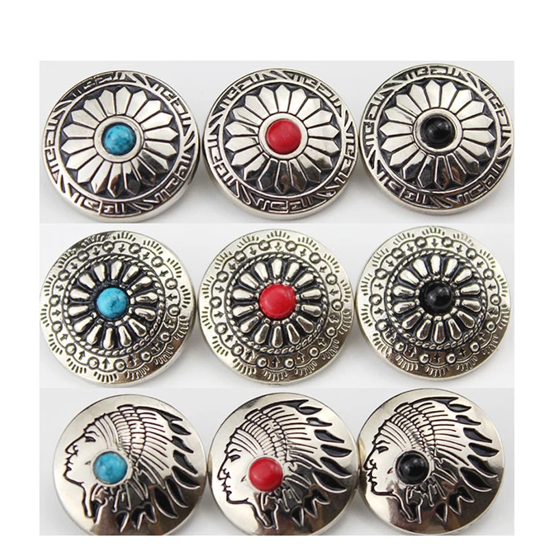 Factory Sales Metal Snap Chrysanthemum Shape Diamond 20mm Handmade Diy Luggage Clothing Accessories 633 Four Part  Alloy Snaps