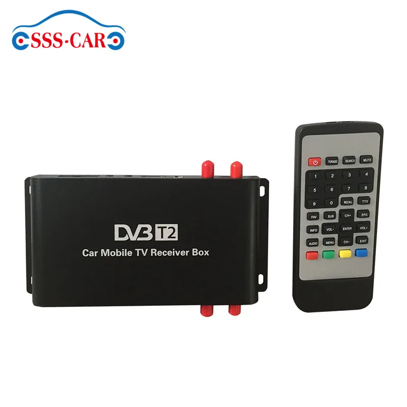 Dvb-t2 Автомобильный высокоскоростной мобильный цифровой ТВ-тюнер dvb t2 h.264 спутниковый ТВ-приемник 4 тюнер