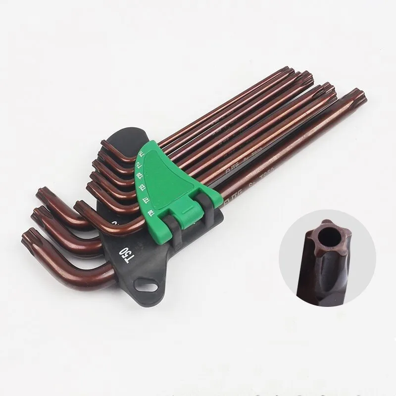 S2 CRV Metric/inch Extra Long Hex Star Torx Allen Key Security L-Shape Wrench Set