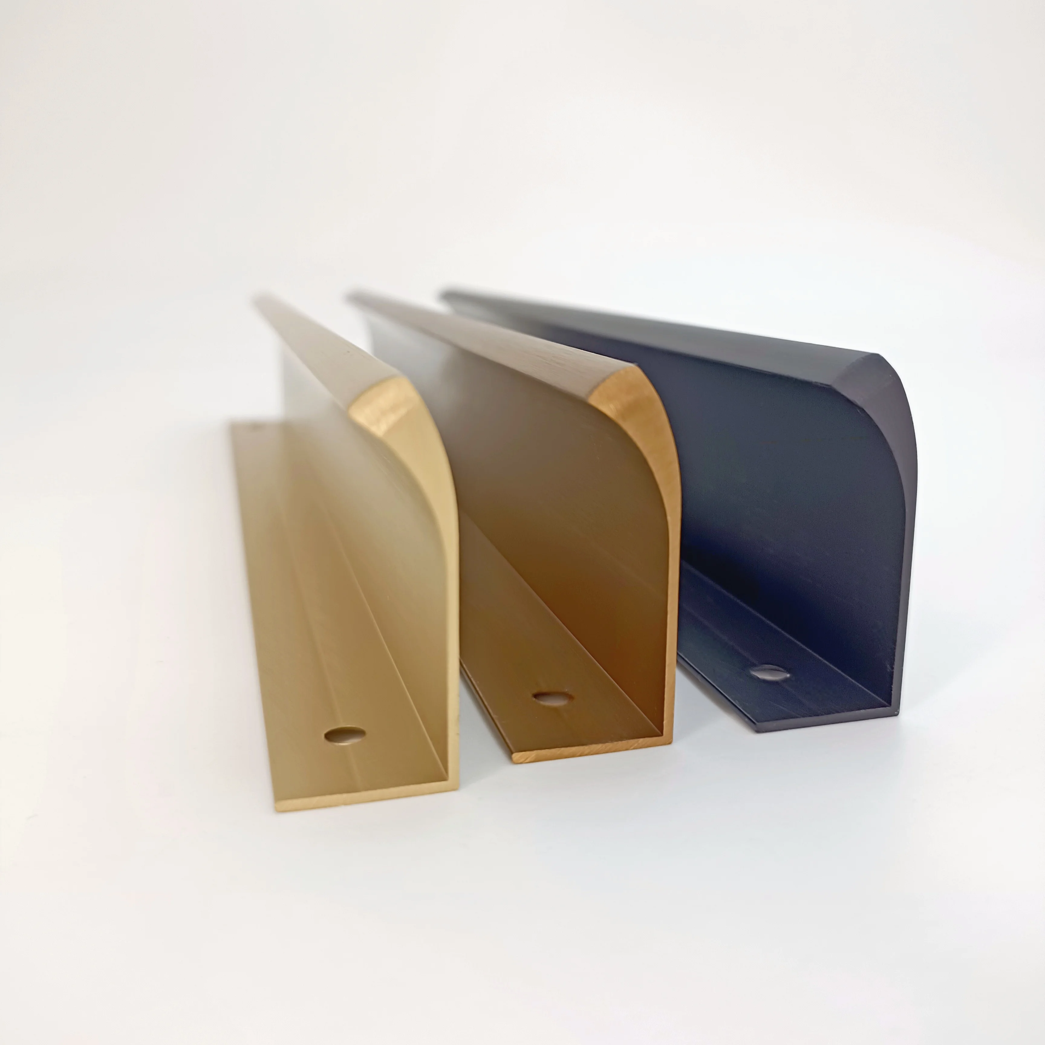 Furniture Drawer cabinet Handles Kitchen Wardrobe Furniture Edge pull Handles Aluminum Kitchen Concealed Black Furniture Handle