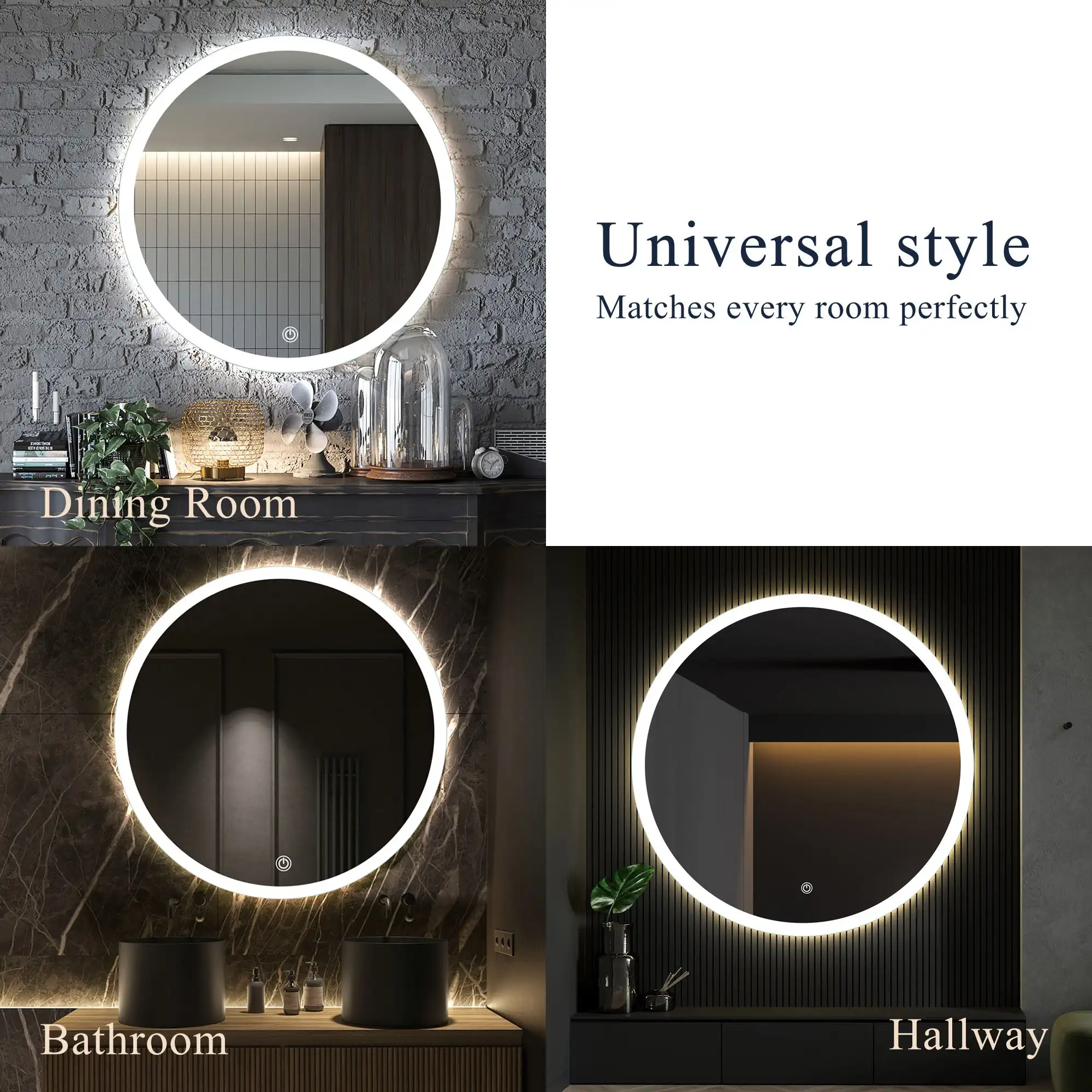 Led Color Changing Infinity Mirror 4 Button Touch Switch Led Smart Mirror