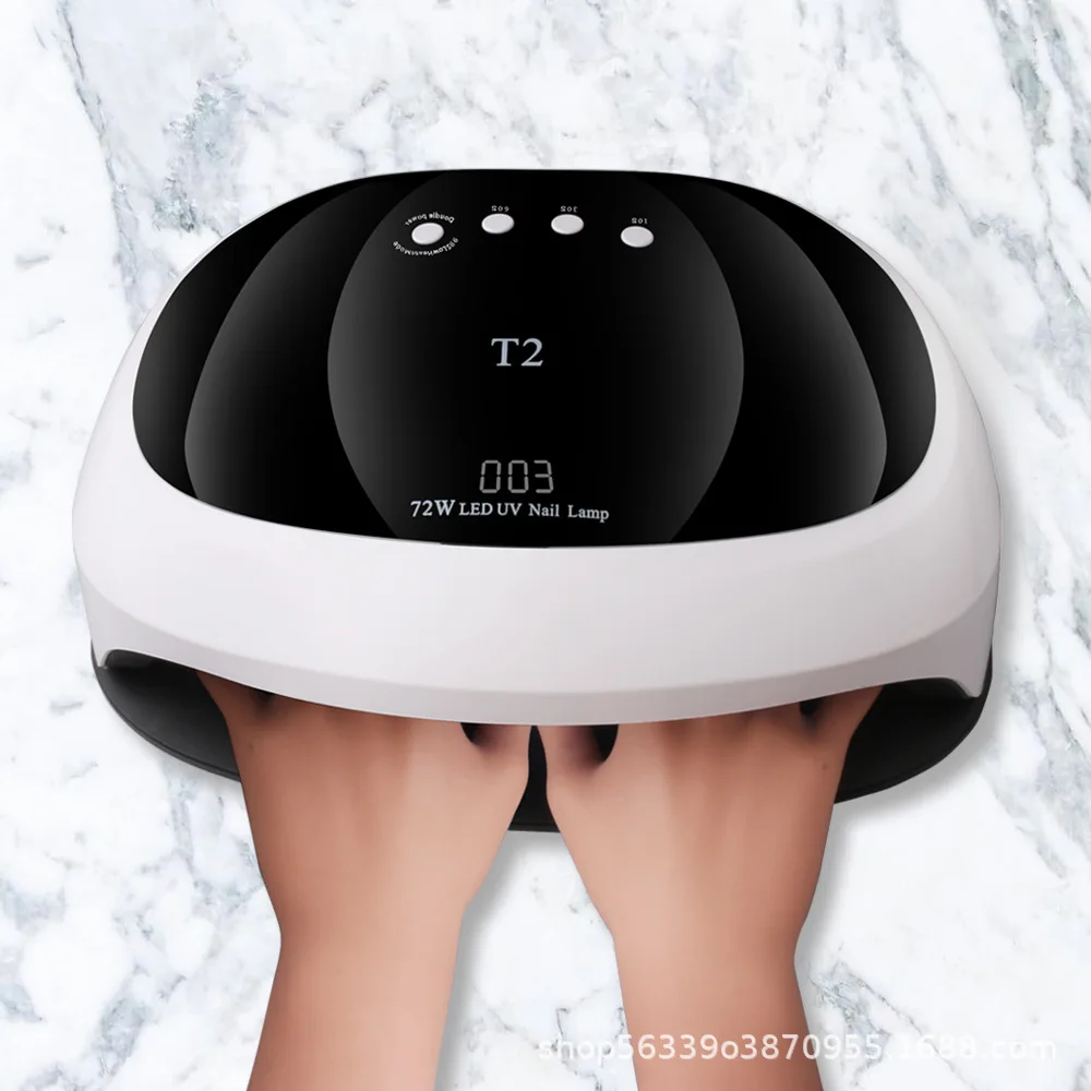 Оптовая продажа, 72 Вт, УФ-светодиодная лампа для ногтей, Гель-лак, 4 таймера, автоматический датчик, лампа для отверждения геля для салона, дома