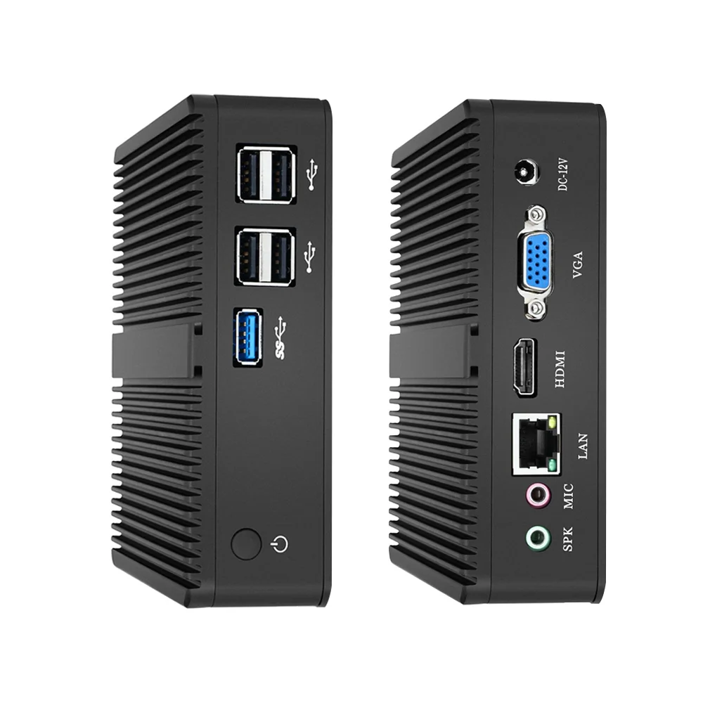  Мини-ПК без вентилятора In-tel Ce-leron J1900 Win10 Linux HTPC неттоп 5xUSB H D VGA 300 Мбит/с Wi-Fi NUC Компактный