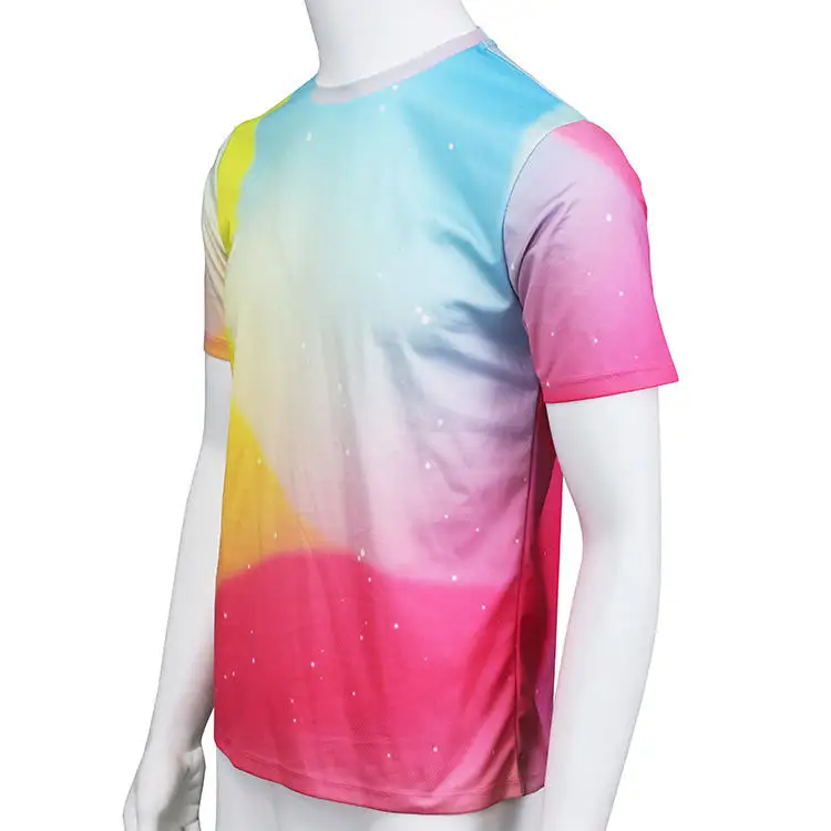 Free Sample 100% Polyester Design Full All Over Print Sports running T-shirt Marathon T Shirts Custom Sublimation T-shirts Mesh