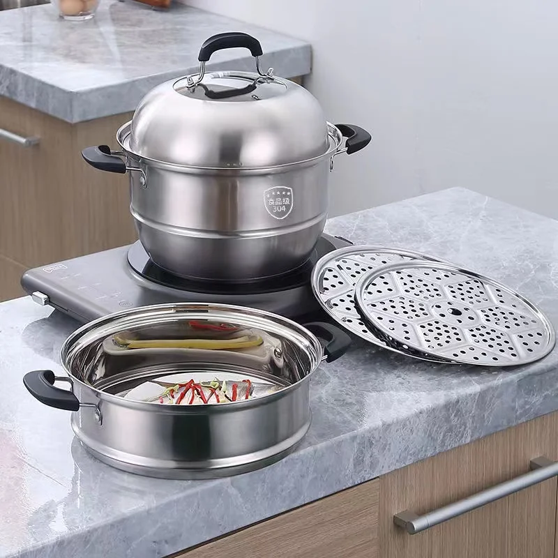 Made in China Stainless Steel Commercial Food Gas Steamer Set Vegetable Steamer Dumpling Steamer