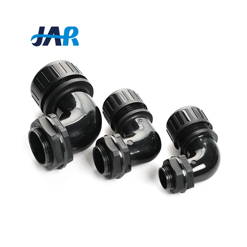 JAR manufacturer IP68 waterproof conector electrico conduit fittings UL 94V-2 elbow conduit connector