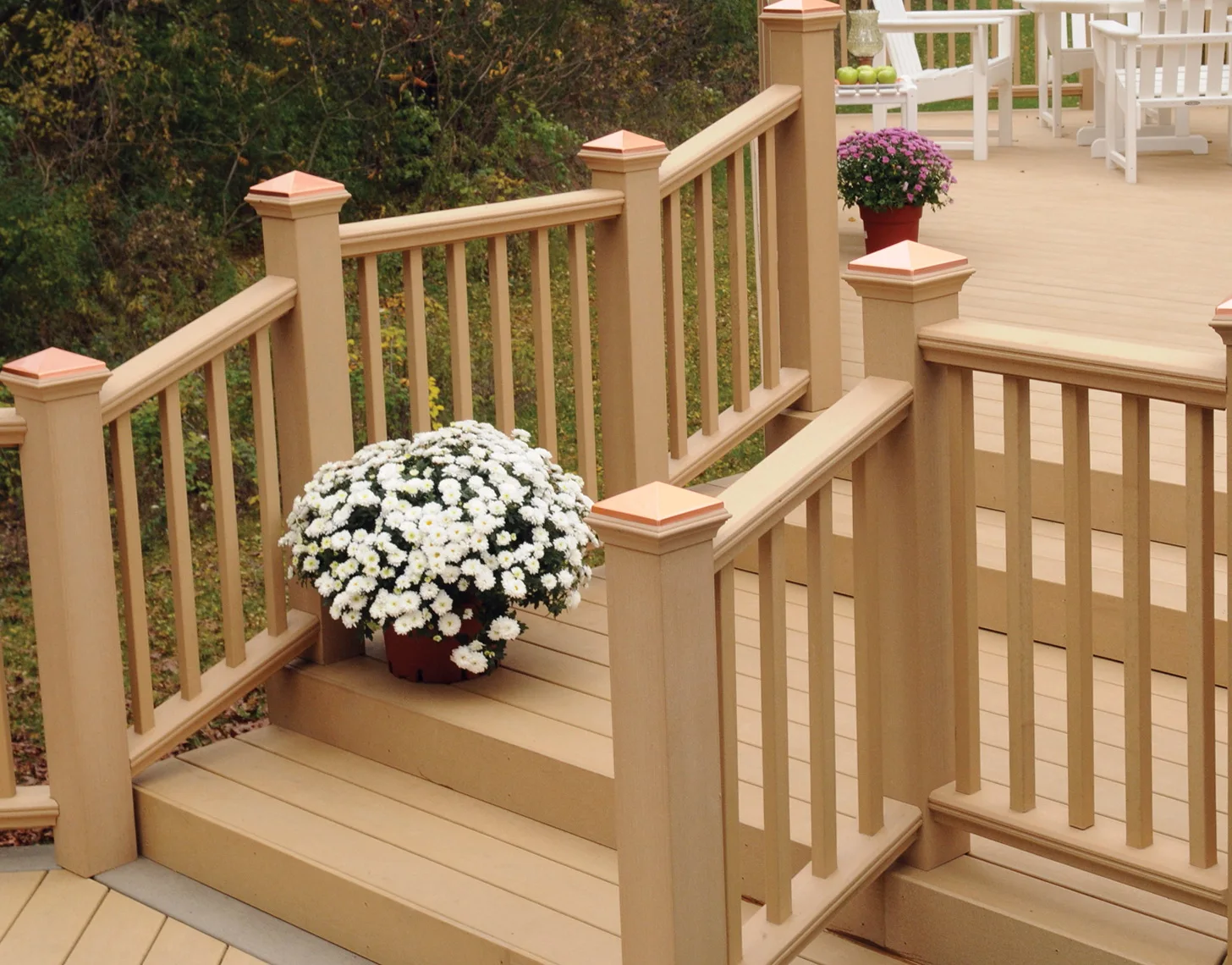 LANDING High quality wpc composite garden handrail balustrades handrails deck railing for sale