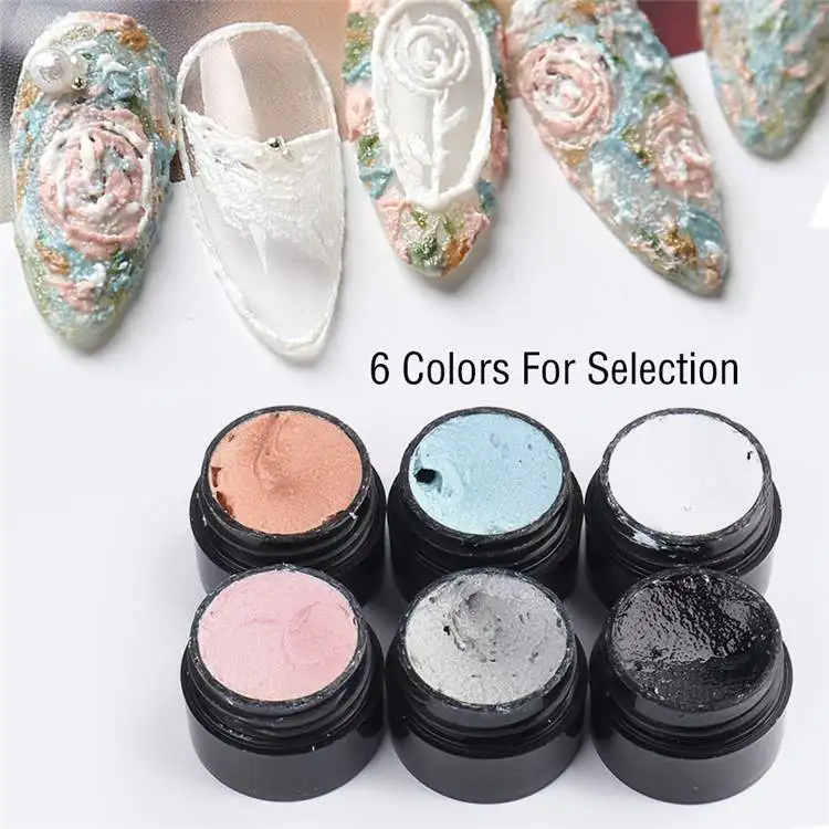 Wholesale Hot Sale 3D Relief Muti Color Painted Line Plaster Photo Therapy Glue Nail Gel Polish