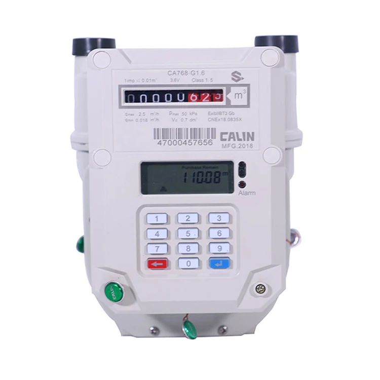 High Quality G2.5 Sts Keypad Aluminum Body Token Prepaid Gas Flow Meter With Vending System