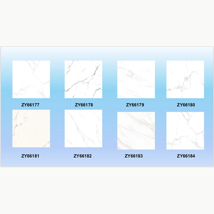 60x60 Glossy Carrara White porcelanato flooring tiles Standard White Marble Ceramic Tile For Floor
