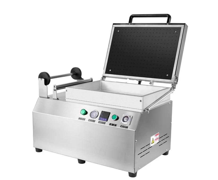 Small vacuum skin packaging machine sealing Fish Shrimp Seafood Manual tray box sealer Wrapping Packing heat from Thermoformer