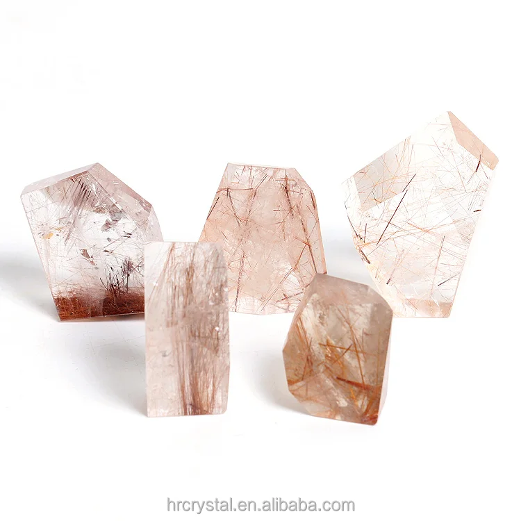 168 Wholesale polished rutilated quartz crystal freeform