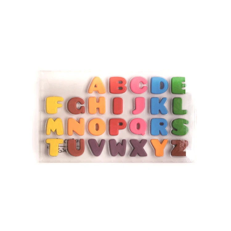
8 Colors Radom Combination Shape Flexcils 3D Letters Non Toxic Plastic Crayon Box Crayons 