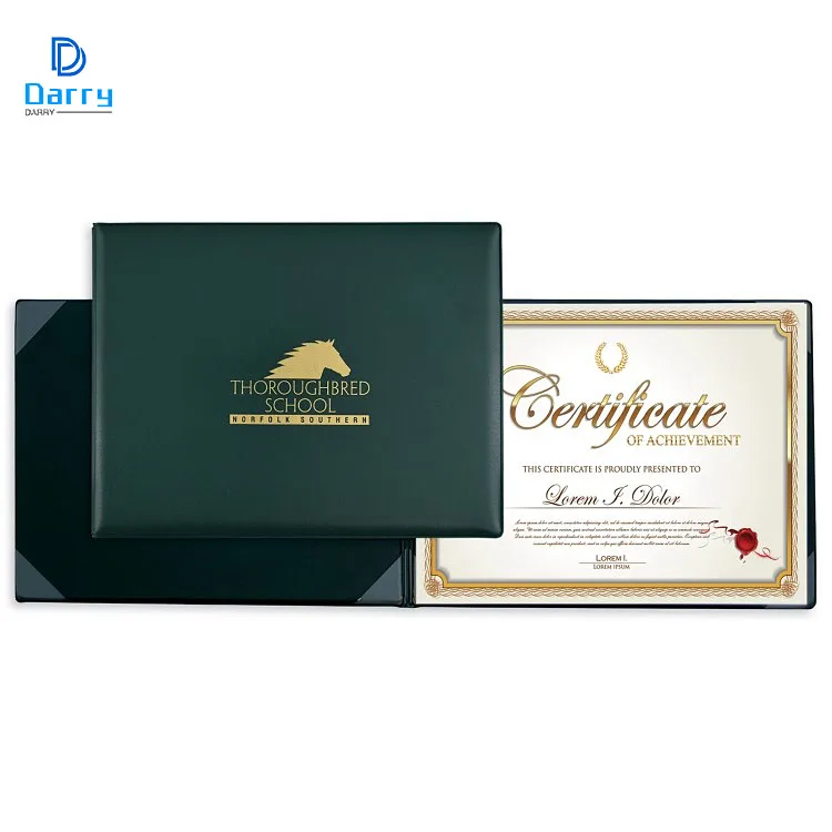 A3 Or A4 Leather Cardboard File Book Custom Logo Graduation Certificate Holder Frame Wholesale