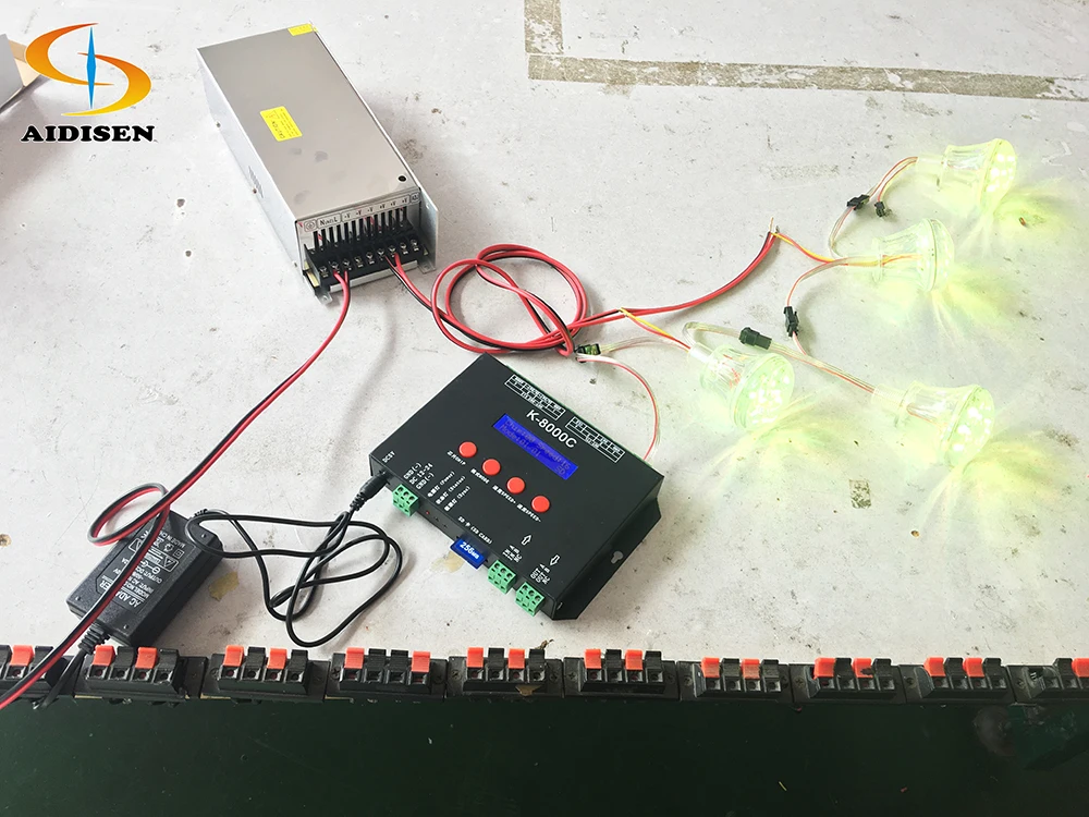 AC220v dc5v dc12v программируемый sd карты управления ws2811 t8000 led пиксель освещения программное обеспечение пикселей