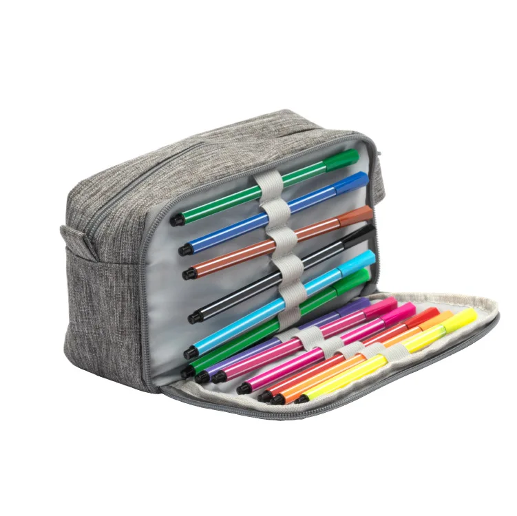 wholesale multi colors custom makeup tool bag school large capacity zipper pencil cases bags for girls