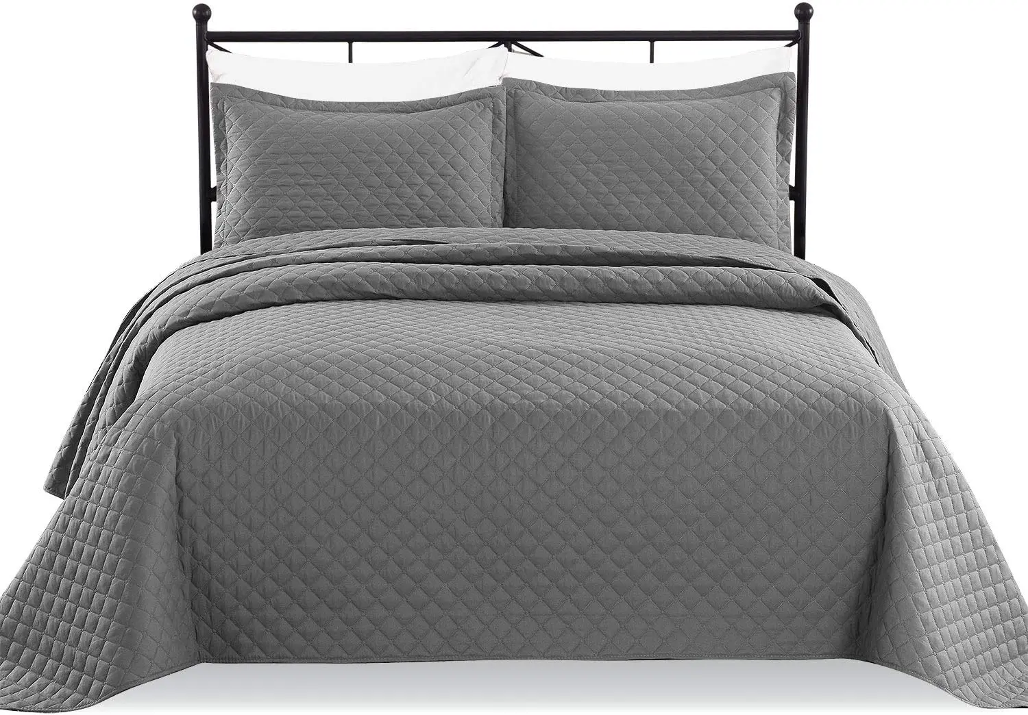 summer Quilted bedcover wholesale, Diamond pattern reversible quilted coverlet, quilted bedding set,