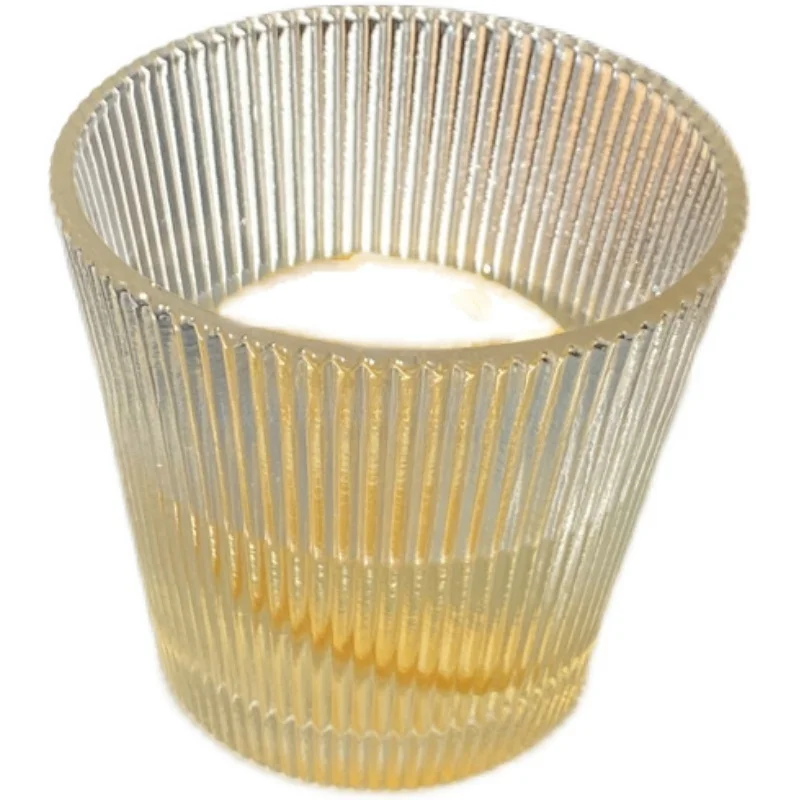 Vintage Thick Striped Glass Cup for Coffee Latte Tea Cold Drinks Whiskey Tree Patterned Juice Cup