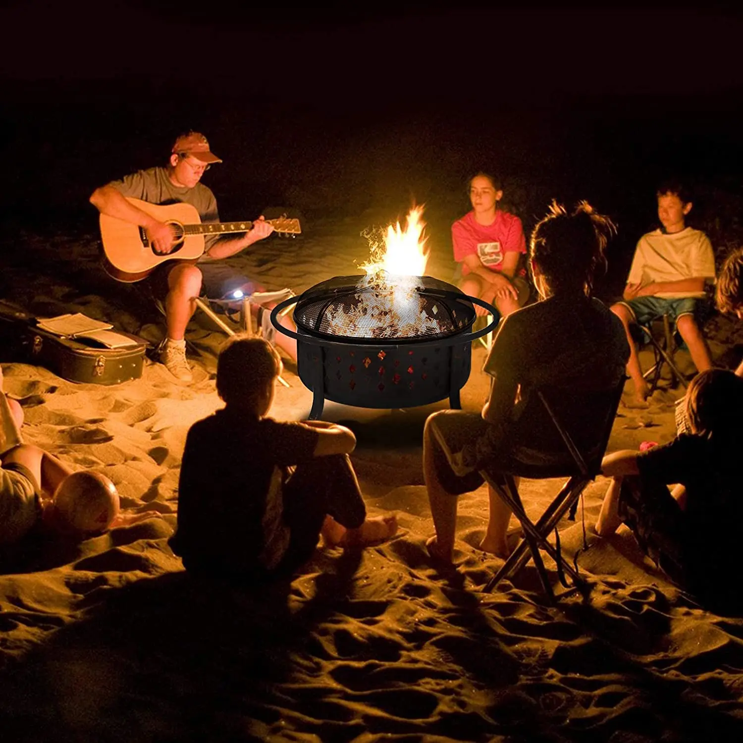 Outdoor  36'  Fire Pit Wood Burning Fire Pits metal Steel BBQ Grill  patio camping  Burning Round BOWL FIRE PIT