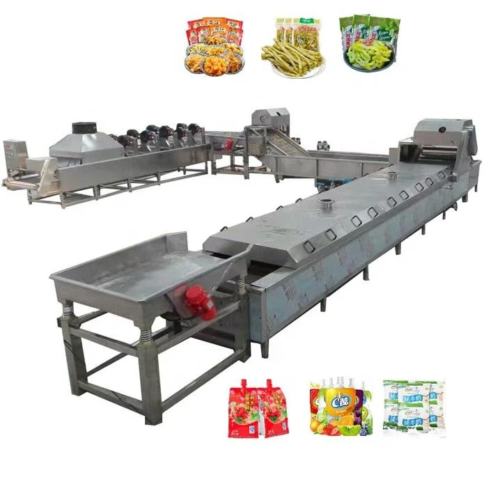 Continuous Water Bath Pasteurizer Tunnel Pasteurization Drying Machine Pasteurizing Pouch Pickles/Juice/Milk/Meat food/Sauce/Jam