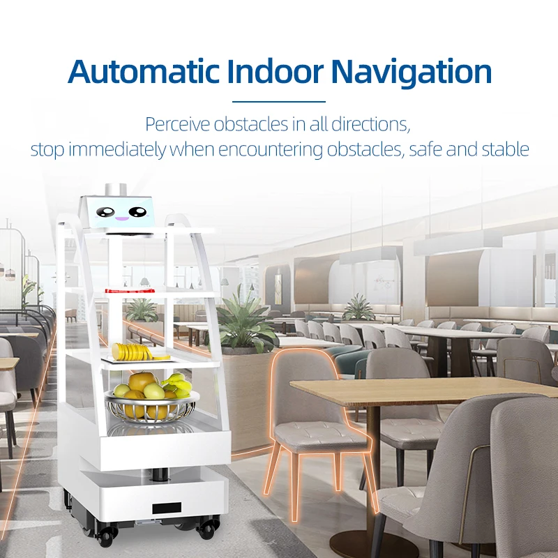 Autonomous Delivery Robot Driverless Delivery Service Robot Intelligent Food Distribution Waiter Hotel Delivery Food Robot