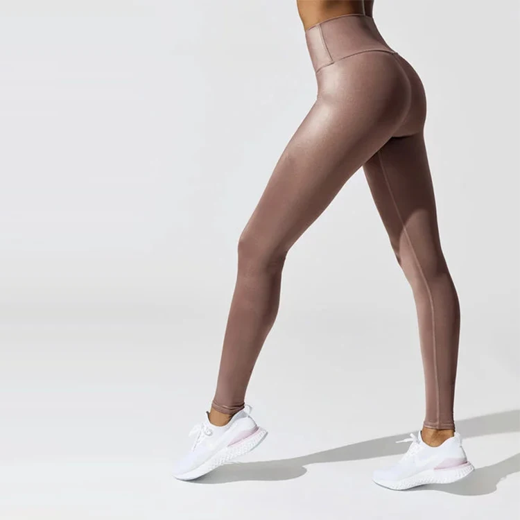 Четырехсторонние тянущиеся Супермягкие высококачественные блестящие леггинсы для спортзала